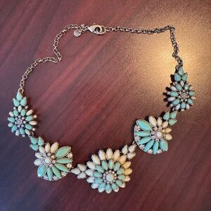 Never Worn Turquoise Floral Statement Necklace